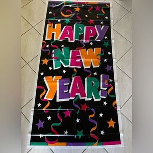 Happy New Year Plastic Door Cover/sign Or Table Cover